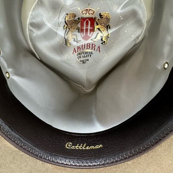 Akubra Australia Cattleman Hat SZ 54 cm Small Pure Fur Felt Western Southwestern - Picture 11 of 15